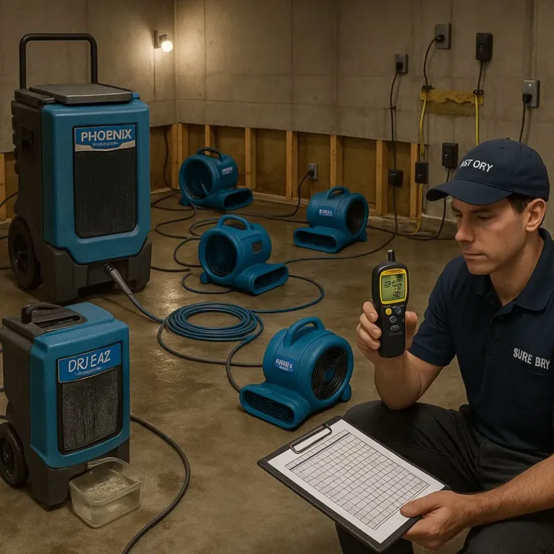 Structural Drying and Dehumidification process in Maple Valley, WA